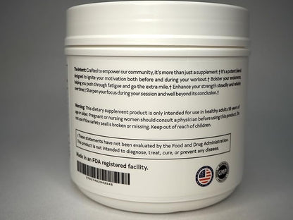 Pre workout - Stim Free, Caffeine Free, Energy, Endurance, Focus, Strength