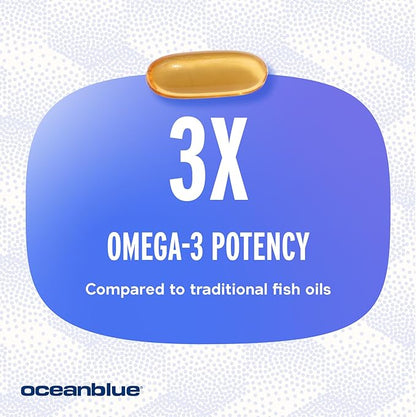 Oceanblue Professional Omega-3 2100 with Vitamin K2 and Vitamin D3-120 Count 2 Pack- Triple Strength Burpless Fish Oil Supplement with EPA, DHA & DPA - Wild Caught - Orange Flavor, 60 Servings