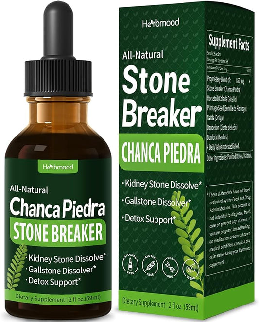 Stone Breaker Liquid Drops, Natural Herbal Extract for Kidney Stone Dissolve & Gallstone Dissolver, Detox Support. 2oz-Apple