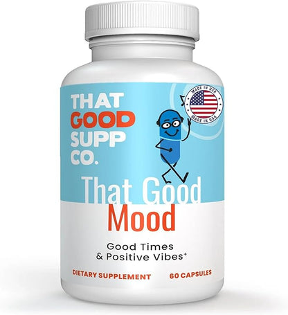That Good Supp Co - That Good Mood Support Supplement for Women & Men - Mood Booster, Supports with Stress Relief & Cognitive Well Being - Vitamin B12, 5-HTP, Ashwagandha Root, GABA - Made in USA