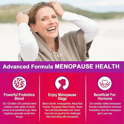 Menopause Supplements for Women, 120 Billion CFU Probiotics for Women, All-Natural Probiotic Supplements for Menopause Hot Flashes, Night Sweats, Mood Swings, Gut and Hormone - 300 Capsules