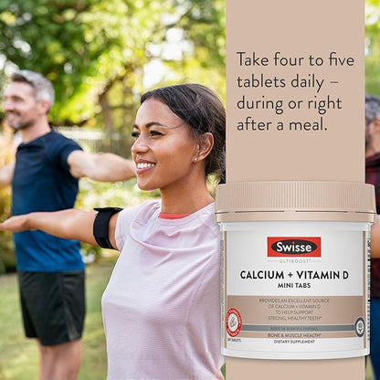 Swisse Calcium with Vitamin D | 830mg Calcium Citrate with Vitamin D3 | Calcium Supplement for Women & Men | Bone Strength Support | Calcio | 300 Tablets | 2-Month Supply