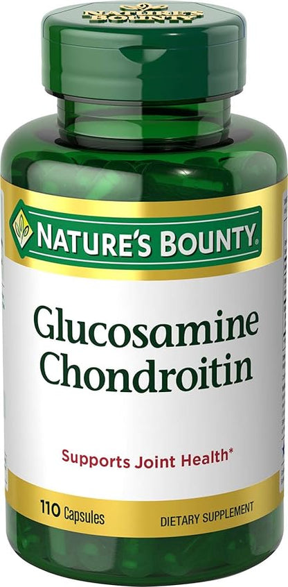 Nature's Bounty Glucosamine Chondroitin Pills and Dietary Supplement, Support Joint Health, 110 Capsules
