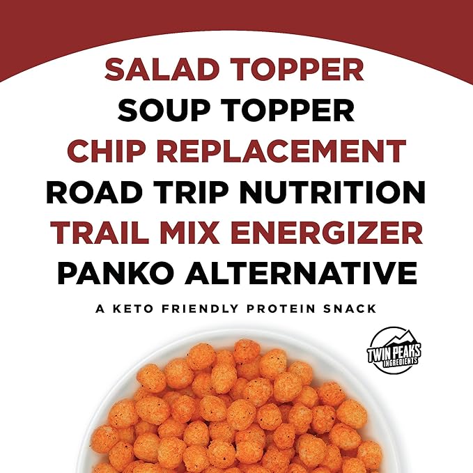 Twin Peaks Low Carb, Keto Friendly Protein Puffs, Mesquite Barbecue (300g, 21g Protein, 2g Carbs)