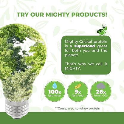 Mighty Cricket Protein Powder. 20g Clean Prebiotic Cricket Protein. No Sugar, Low Carbs, Gluten & Dairy Free. Keto & Paleo, 100% Natural Ingredients. Chocolate, 1 lb (Pack of 2)