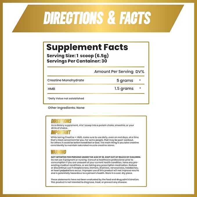 Creatine HMB - Creatine Powder for Men - Creatine Powder - Creatine Supplement - Creatine for Men - HMB Creatine - Creatine HMB Powder - Creatine - Creatine Monohydrate - 30 Servings - Unflavored