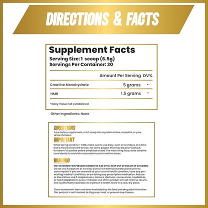 Creatine HMB - Creatine Powder for Men - Creatine Powder - Creatine Supplement - Creatine for Men - HMB Creatine - Creatine HMB Powder - Creatine - Creatine Monohydrate - 30 Servings - Unflavored