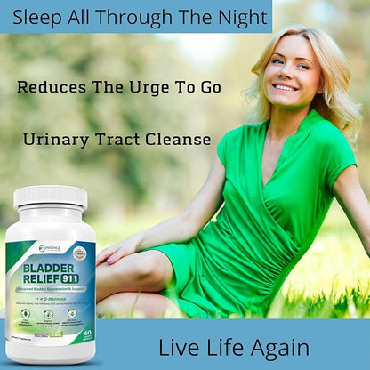 Bladder Relief 911 Detoxifying Strength - for Men and Women Provides Bladder Support, 60 Veggie Capsules - 3 Pack