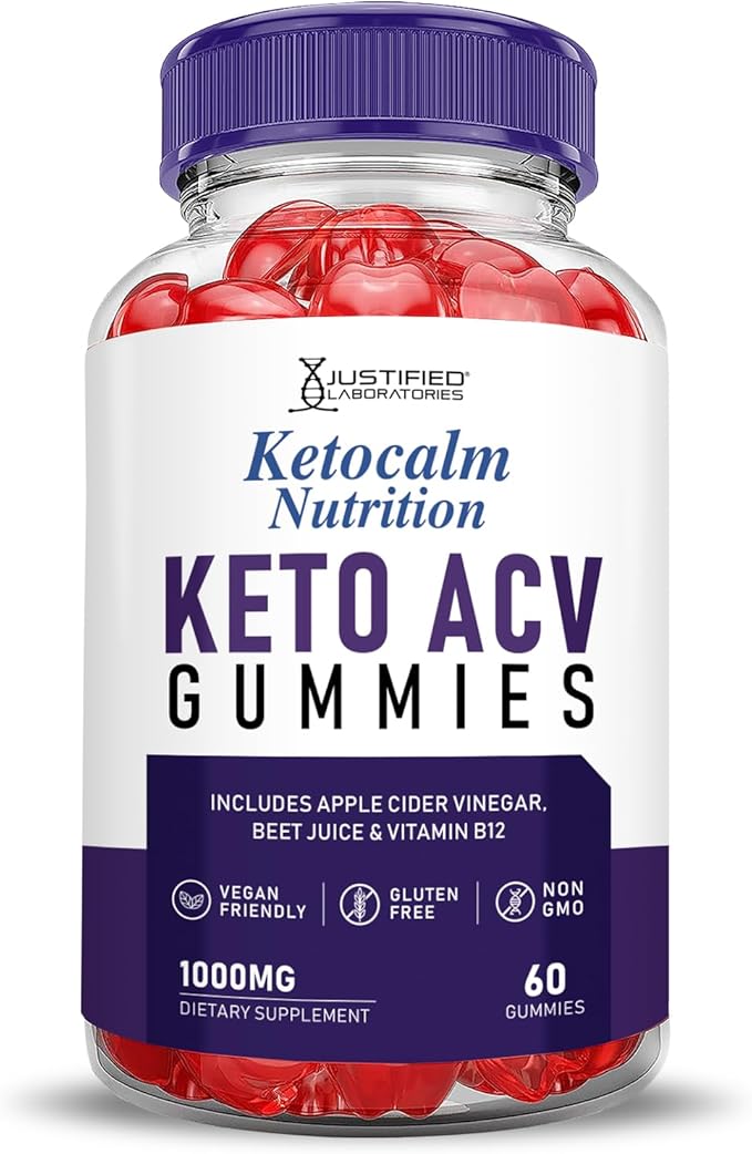 Ketocalm Nutrition Keto ACV Gummies Advanced Formula 1000MG Keto Calm Nutrition Keto Gummies Apple Cider Vinegar Formulated with Pomegranate Beet Juice Powder B12 Vegan Non GMO 60 Gummys