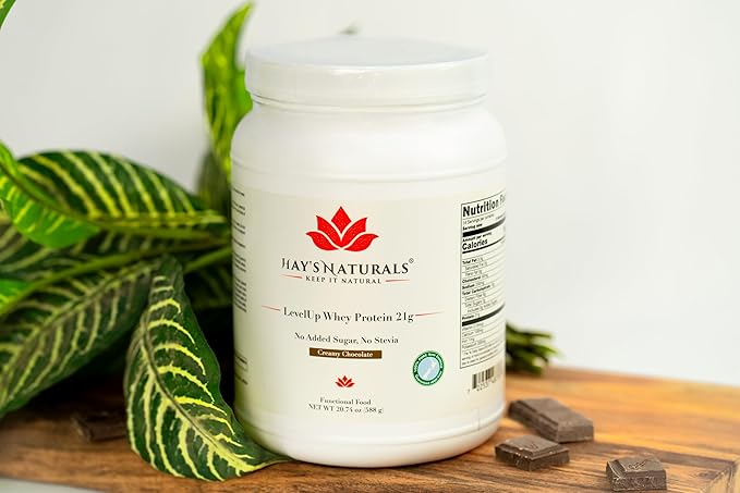 Hay's Naturals LevelUp Whey Protein Powder - 21g Protein - No Added Sugar, Creamy Chocolate Flavor, Build Muscle and Recover Faster with Protein