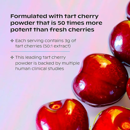 Wholier Magnesium Glycinate & Magnesium Citrate, Tart Cherry Juice, Chelated Calcium. Calming Nighttime Drink. Night Minerals.(30 Servings) Compostable Pouch