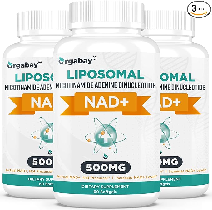Liposomal NAD+ Supplement 500 mg, High Absorption, Boost NAD+ with TMG 250 mg, Actual NAD Plus More Efficient Than Nicotinamide Riboside, Support Cellular Energy, Healthy Aging | 180 Softgels