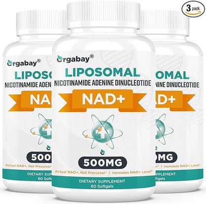 Liposomal NAD+ Supplement 500 mg, High Absorption, Boost NAD+ with TMG 250 mg, Actual NAD Plus More Efficient Than Nicotinamide Riboside, Support Cellular Energy, Healthy Aging | 180 Softgels