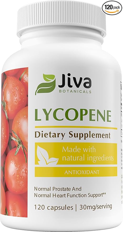 Jiva Botanicals Lycopene Capsules - Antioxidant Support - Premium Lycopene Supplement from Tomato Fruit - 120 Veggie Capsules