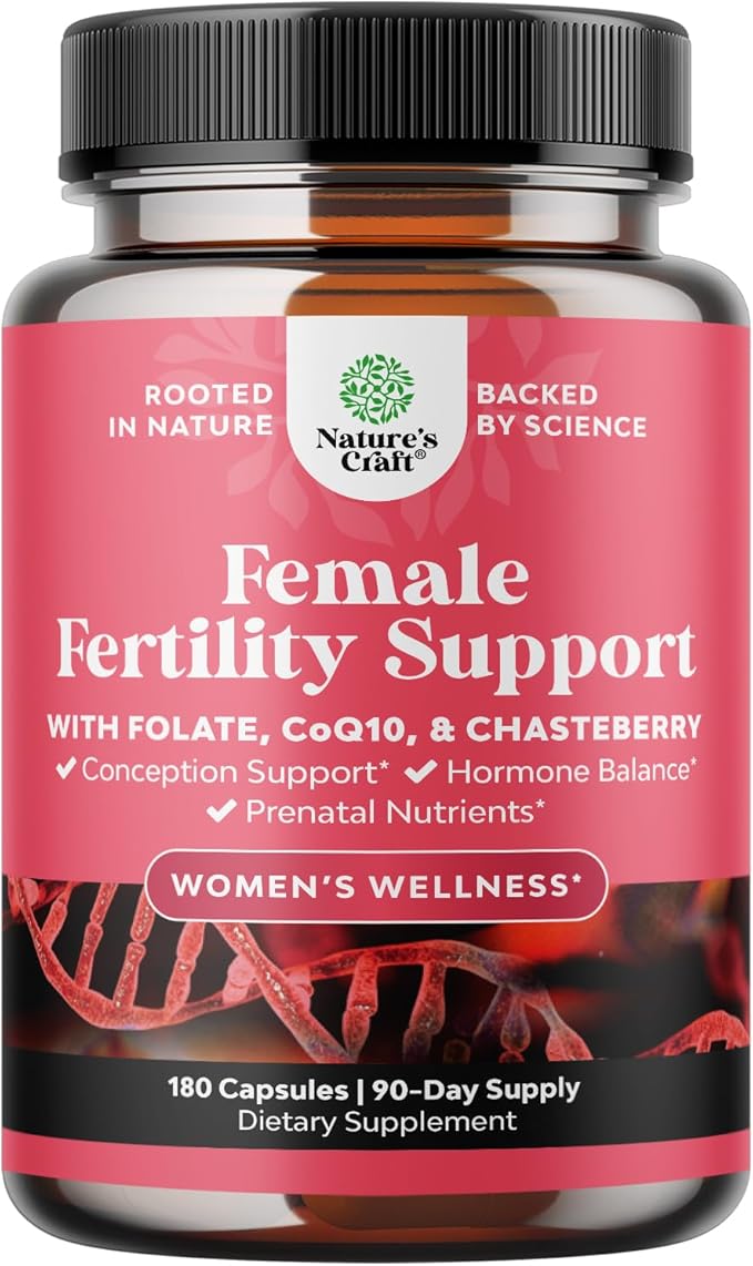Fertility Supplement for Women with Prenatal Multivitamins - Female Fertility Support with Prenatal Choline Inositol Folate Chasteberry and CoQ10 Fertility Blend for Women to Promote Faster Conception