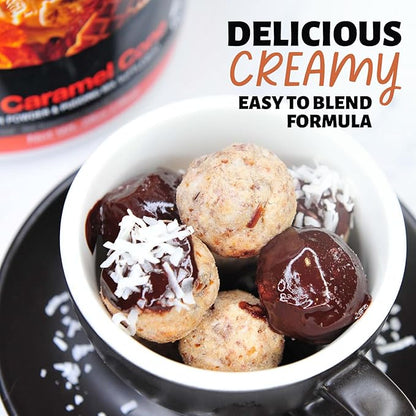 Devotion Nutrition Protein Powder Blend | Gluten Free, Keto Friendly, No Added Sugars | 1g MCT | 20g Whey & Micellar Protein | 2lb Tub (Salted Caramel Cone)