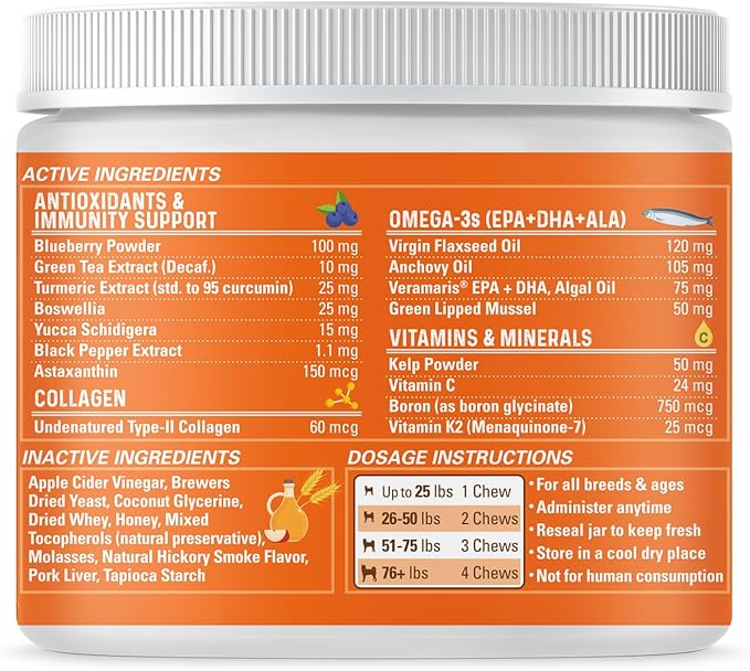 Bernie's Healthy HIPS - Daily Dog Hip and Joint Supplement - 90 Soft Chews - Reduce Pain, Encourage Mobility, Slow Damage, Repair and Rebuild HIPS and Joint Tissues