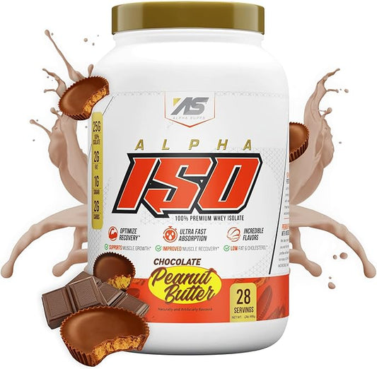 ISO, Low Carb 100% Whey Protein Isolate Powder, 25 Grams Per Serving, Helps Support Muscle Growth, Low Sugar and Gluten Free (Chocolate Peanut Butter, 2 lb)