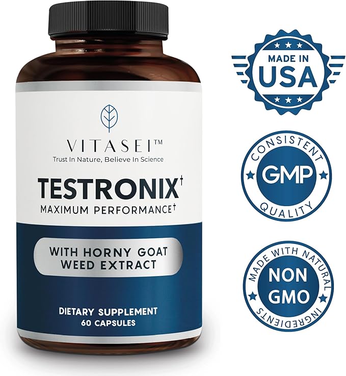 Testronix Performance Supplement for Men - Energy and Muscle Supplements for Mens Health - 60 Capsules