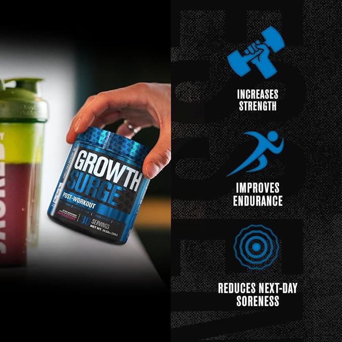 Jacked Factory Growth Surge Creatine Post Workout w/L-Carnitine - Daily Muscle Builder & Recovery Supplement with Creatine Monohydrate, Betaine, L-Carnitine L-Tartrate - 30 Servings, Fruit Punch