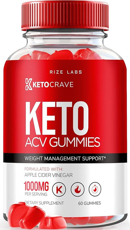 Keto Crave Gummies - Keto Crave ACV Gummies, Keto Crave for Advanced Weight Loss, Keto + ACV Gummy, Maximum Strength Supplement, KetoCrave Gomitas Reviews (60 Gummies)