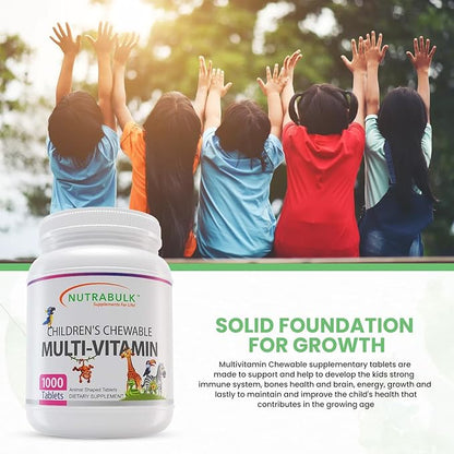 Children's Chewable Multi-Vitamin Tablets for Immune, Bone, and Brain Support - 6000 Count (6 Bottles of 1000)