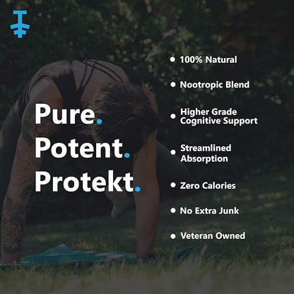 PROTEKT Lions Mane Supplement Capsules - Lion's Mane & Reishi Mushroom Capsules, Nootropics Brain Supplements for Memory and Focus, Mushroom Supplement, Brain Energy Supplements - 60 Count