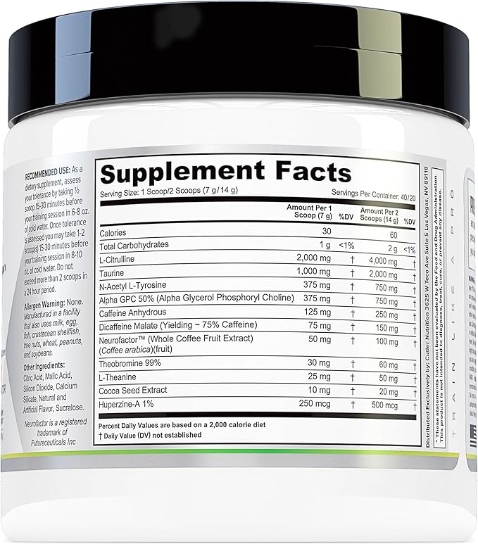 Prevail Pre Workout Powder with Nootropics: Pre Workout for Men and Women, Cutting Edge Energy and Focus Supplement with L Citrulline, Alpha GPC, L Tyrosine | Sour Lime Gummy, 40 Scoops