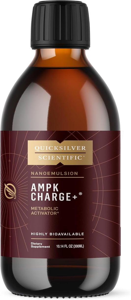 Quicksilver Scientific AMPK Charge+ - Support The Benefits of Intermittent Fasting, Carb Restrictive + Keto Protocols - Promotes Energy Production, Fat Breakdown + Healthy Aging (10.14oz / 300ml)