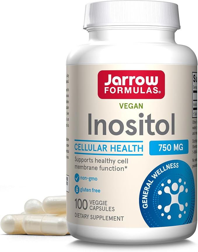 Jarrow Formulas Inositol 750 mg, Dietary Supplement, Liver Support for Cellular Health and General Wellness, 100 Veggie Capsules, Up to a 100 Day Supply