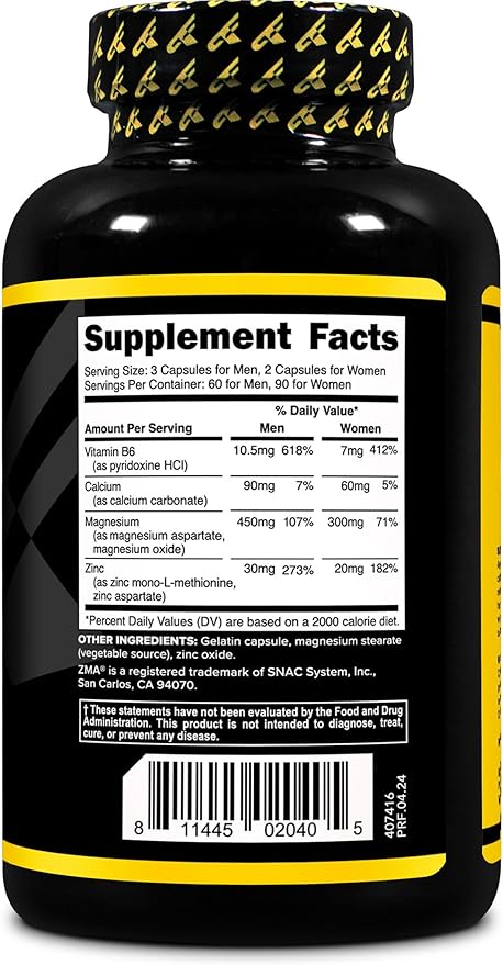 Primaforce ZMA Dietary Supplement, 180 Capsules
