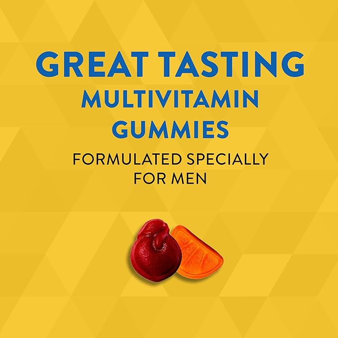 Nature's Way Alive! Men's Daily Gummy Multivitamin, Supports Energy Metabolism*, Muscle Function*, B-Vitamins, B-Vitamins, Gluten-Free, Vegetarian, Fruit Flavored, 60 Gummies (Packaging May Vary)