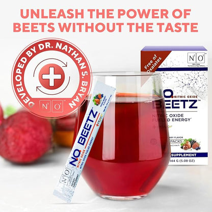 N.O. Beetz Nitric Oxide Supplement | Enhance Hydration, Cellular Energy & Nitric Oxide Production | Beet Benefits Without The Taste | Flavorful & Fresh | 30 Servings