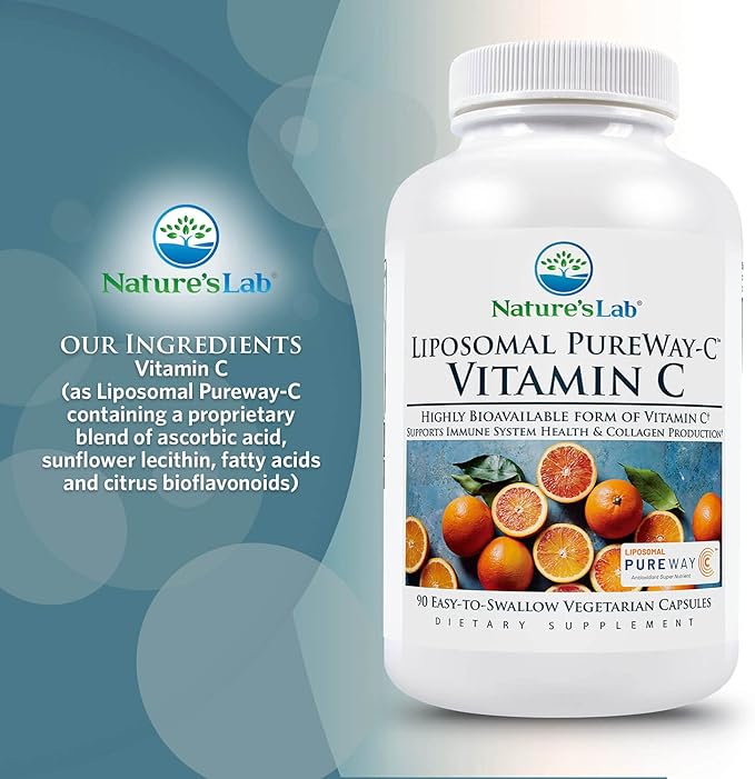 Nature's Lab Liposomal PureWay-C® Vitamin C - Supports Immune Health & Collagen Production* - 90 Capsules