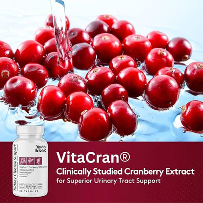 Youth & Tonic Daily Water Retention Pills for Kidney Cleanse Swelling and Excess Body Fluids & Metabolic Waste / 30 + 30 Capsules