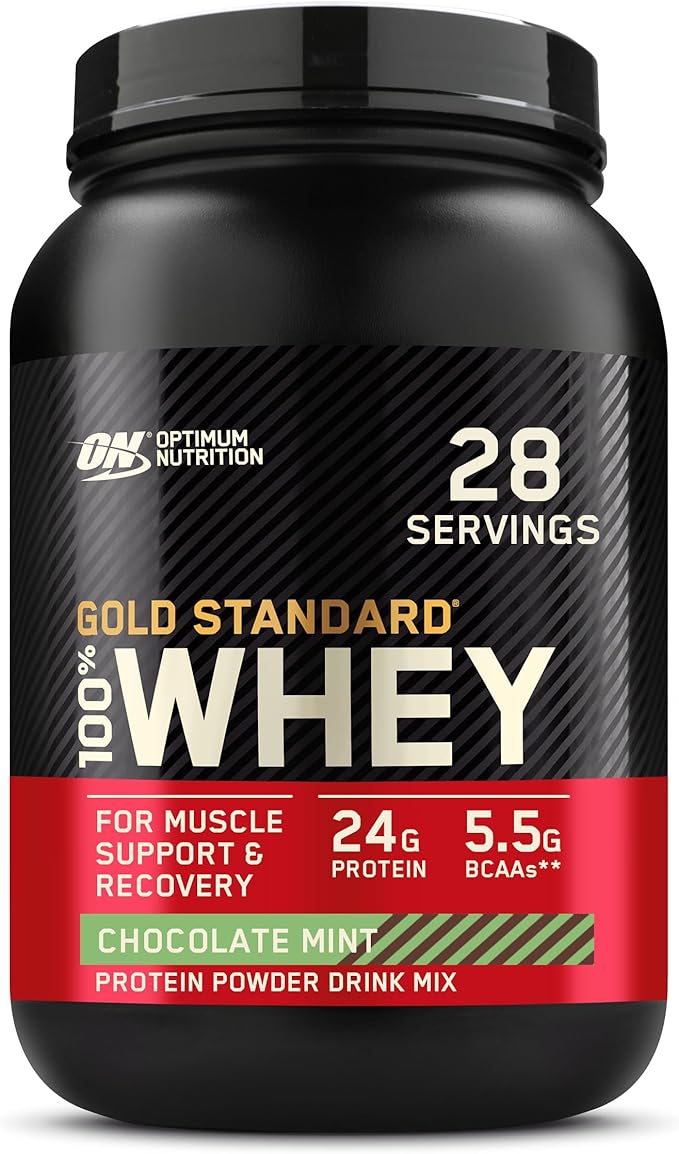 Optimum Nutrition Gold Standard 100% Whey Protein Powder, Chocolate Mint, 2 Pound (Packaging May Vary)