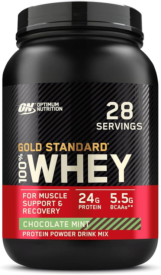 Optimum Nutrition Gold Standard 100% Whey Protein Powder, Chocolate Mint, 2 Pound (Packaging May Vary)
