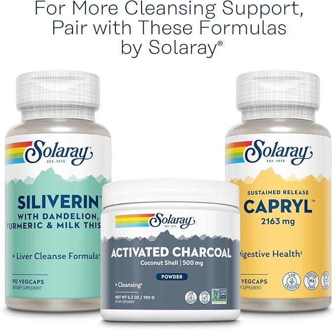 SOLARAY Yeast Cleanse, Detox Cleanse for Healthy Yeast Balance Support, with Caprylic Acid, Pau d'Arco, Licorice Root Extract and Grapefruit Seed Extract, 60-Day Guarantee, 60 Servings, 360 VegCaps