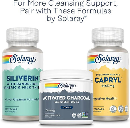 SOLARAY Yeast Cleanse, Detox Cleanse for Healthy Yeast Balance Support, with Caprylic Acid, Pau d'Arco, Licorice Root Extract and Grapefruit Seed Extract, 60-Day Guarantee, 60 Servings, 360 VegCaps