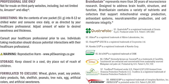 XYMOGEN BrainSustain Powder - Memory + Brain Support Drink with 19g Pea Protein, B Vitamins, Minerals, Amino Acids, Phosphatidylserine, DHA + CoQ10 - Creamy Chocolate (10 Packets)