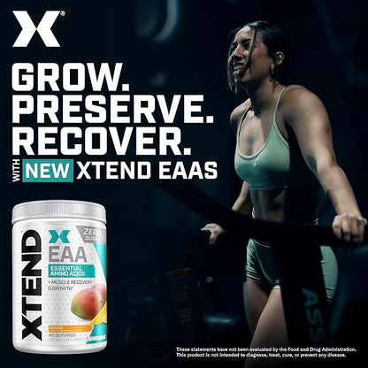 Scivation XTEND EAA + BCAA Powder | Muscle Recovery & Lean Muscle Growth | 9 Essential Amino Acids for Intra Workout or Post Workout Recovery | 10g EAAs Per 2 Servings | Mango 40 Servings