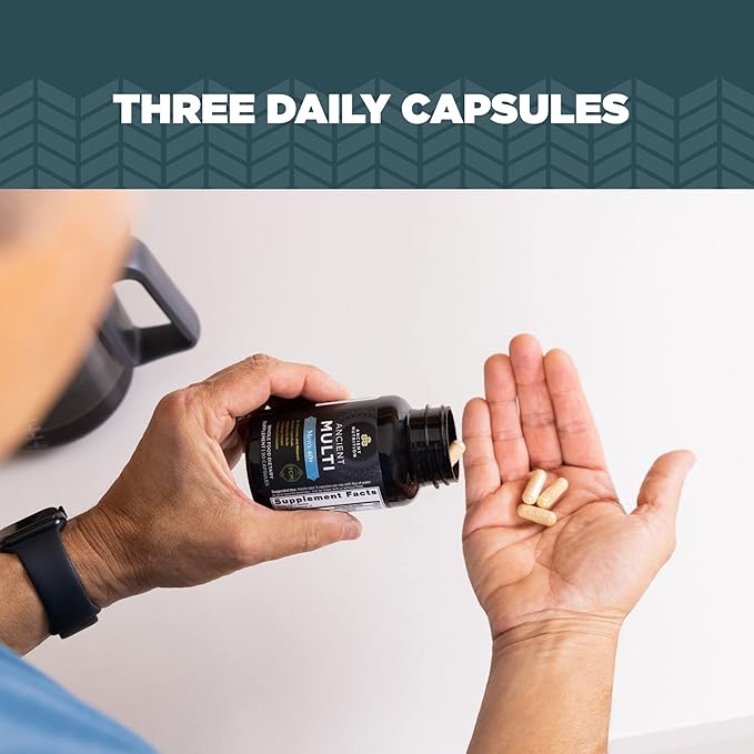 Multivitamin for Men by Ancient Nutrition, Ancient Multi Men's 40+ Once Daily Vitamin Supplement 90 ct, Vitamin A, Vitamin B and Vitamin K2, Supports Immune System, Paleo and Keto Friendly