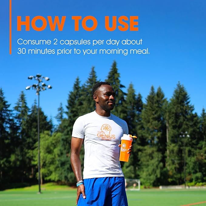 Genius Thermogenic Fat Burner, 60 Diet Veggie Pills - Weight Loss & Metabolism Supplement, Appetite Suppressant & Energy Booster - Caffeine-Free Nootropic Focus & Brain Boost - Ashwagandha & TeaCrine