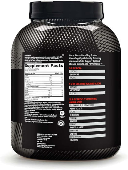 GNC AMP Pure Isolate Protein Powder| 25g Whey Protein Isolate with 5g BCAA | Fuels Athletic Strength, Performance, and Muscle Growth | Cookies & Cream | 70 Servings