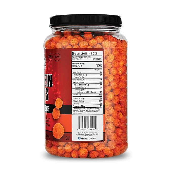 Twin Peaks Low Carb, Keto Friendly Protein Puffs, Mesquite Barbecue (300g, 21g Protein, 2g Carbs)