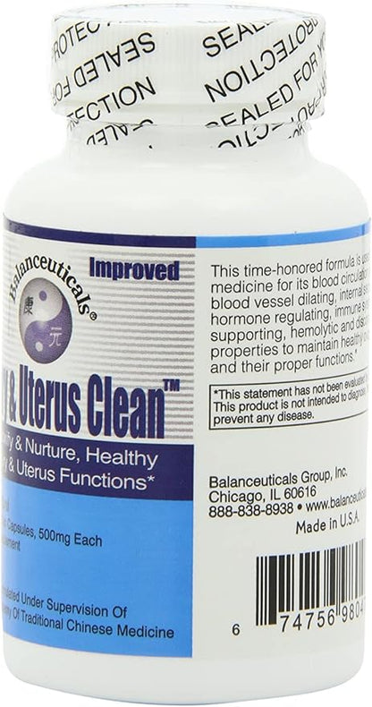 Ovary & Uterus Clean, 500 mg Dietary Supplement Capsules, 60-Count Bottle (Pack of 2)