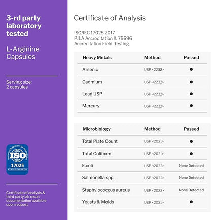L Arginine L Citrulline Supplement, Nitric Oxide Supplements for Men: L-Arginine L-Citrulline Complex, Booster Mens Performance Supplements, Nitric Oxide Flow Blood Pressure & Vascularity, 60 Capsules