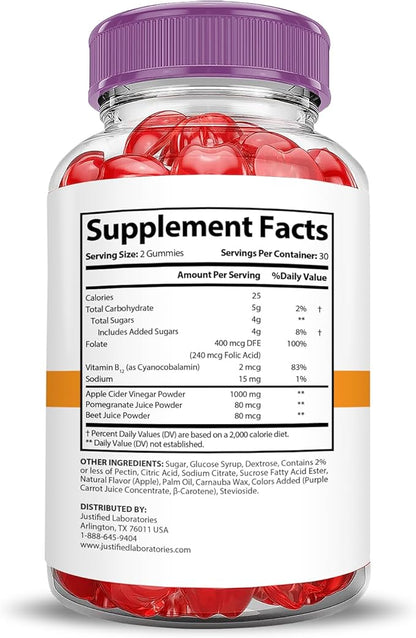 Rapid Ripped Keto ACV Gummies Advanced Formula 1000MG Rapidripped Keto Gummies Apple Cider Vinegar Formulated with Pomegranate Beet Juice Powder B12 Vegan Non GMO 60 Gummys