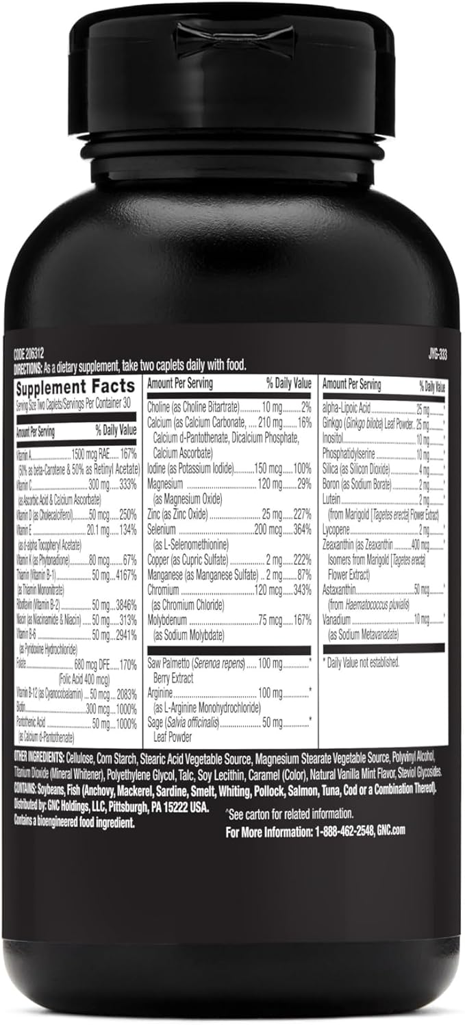 GNC Mega Men 50 Plus Multivitamin | Antioxidants | Heart Health | Prostate and Circulatory Support | 60 Count
