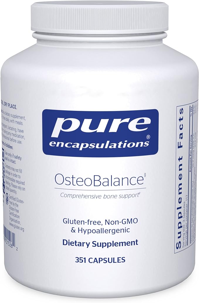 Pure Encapsulations OsteoBalance | Hypoallergenic Supplement to Promote Calcium Absorption and Enhance Healthy Bone Mineralization* | 351 Capsules